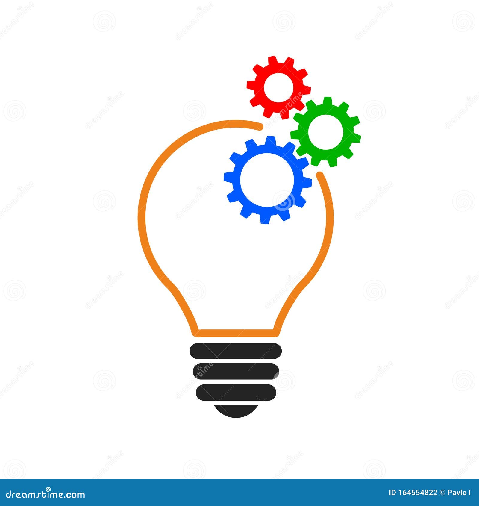 bulb with gears icon, idea concept, innovations Ã¢â¬â 